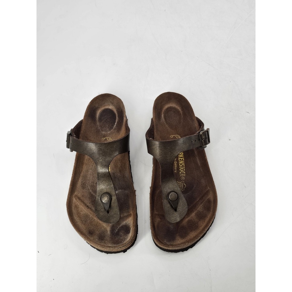 Birkenstock Gizeh Unisex W's 9 M's 7 Sandals Brown Slip On Thong EU 40